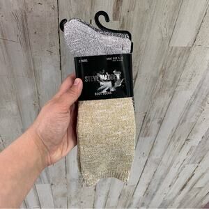 NWT Steve Madden Boot Socks Metallic Colored 2 Pairs